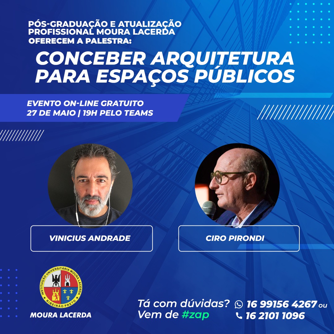 Ciro Pirondi e Vin cius Andrade d o palestra sobre Arquitetura